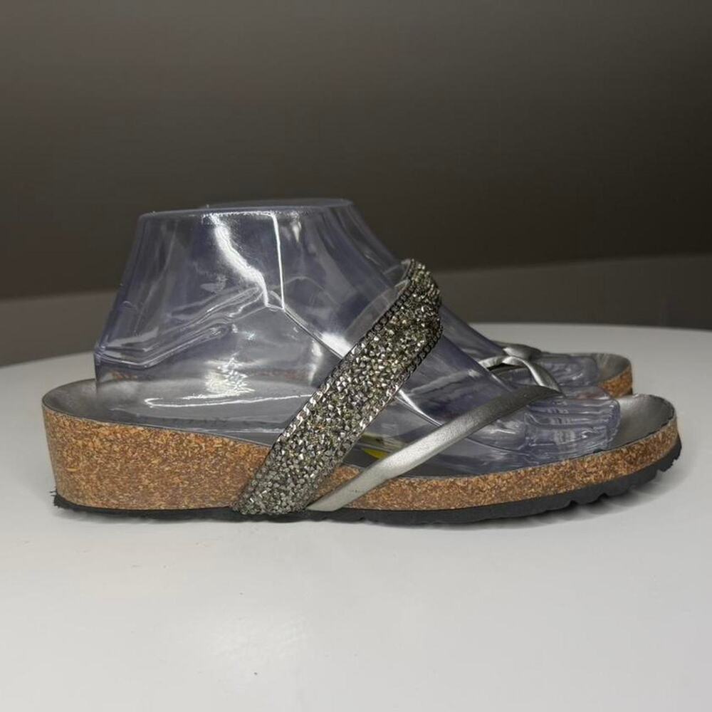 Italian Shoemakers Silver Rhinestone Wedge Sandals Summer wedding